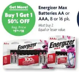 Family Dollar Energizer Max Batteries AA or AAA offer