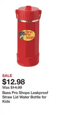 Cabela's Bass Pro Shops Leakproof Straw Lid Water Bottle for Kids offer