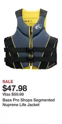 Cabela's Bass Pro Shops Segmented Nuprene Life Jacket offer