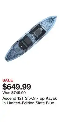 Cabela's Ascend 12T Sit-On-Top Kayak in Limited-Edition Slate Blue offer