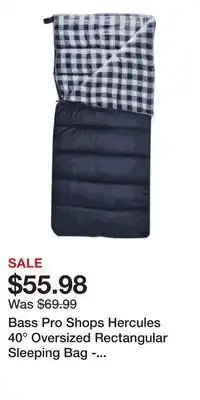Cabela's Bass Pro Shops Hercules 40° Oversized Rectangular Sleeping Bag - Peacoat Navy offer