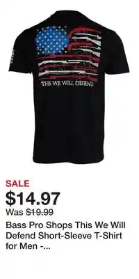 Cabela's Bass Pro Shops This We Will Defend Short-Sleeve T-Shirt for Men - Black - S offer