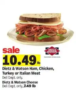 Meijer Dietz & Watson Ham, Chicken, Turkey or Italian Meat offer