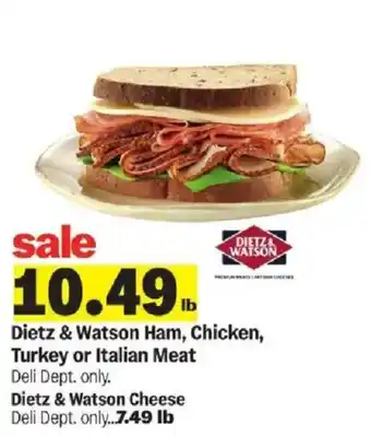 Meijer Dietz & Watson Ham, Chicken, Turkey or Italian Meat offer