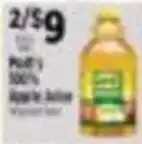 Pioneer Supermarkets Purity 100% Apple Juice offer