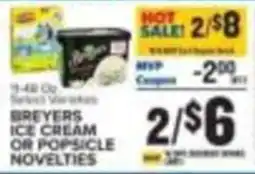 Food Lion Breyers ice cream or popsicle novelties offer
