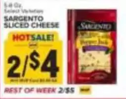 Food Lion Sargento sliced cheese offer