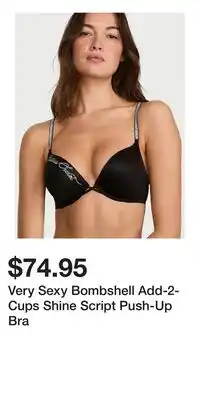 Victoria's Secret Very Sexy Bombshell Add-2-Cups Shine Script Push-Up Bra offer