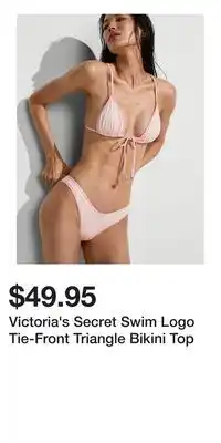 Victoria's Secret Victoria's Secret Swim Logo Tie-Front Triangle Bikini Top offer