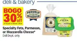 Meijer Specialty Feta, Parmesan, or Mozzarella Cheese offer