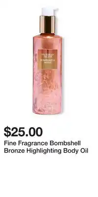 Victoria's Secret Fine Fragrance Bombshell Bronze Highlighting Body Oil offer