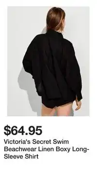 Victoria's Secret Victoria's Secret Swim Beachwear Linen Boxy Long-Sleeve Shirt offer