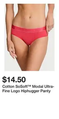 Victoria's Secret Cotton SoSoft Modal Ultra-Fine Logo Hiphugger Panty offer