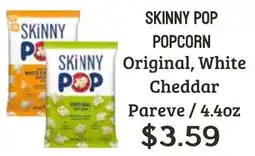 Seven Mile Market Skinny Pop Popcorn Original, White Cheddar offer