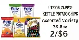 Seven Mile Market Utz or Zapp's kettle potato chips offer