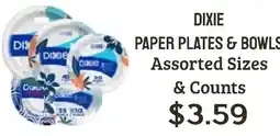 Seven Mile Market Dixie paper plates & bowls offer