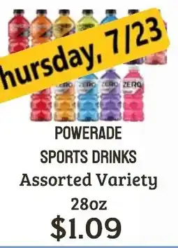 Seven Mile Market Powerade sports drinks offer