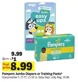 Meijer Pampers Jumbo Diapers or Training Pants offer
