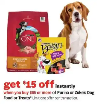 Meijer Purina or Zuke's Dog Food or Treats offer
