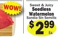 Sellers Bros Sweet & Juicy Seedless Watermelon offer