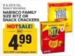 Food Lion Nabisco family size ritz or snack crackers offer