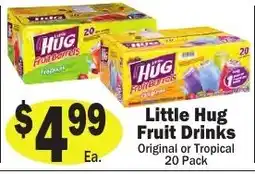 Sellers Bros Little Hug Fruit Drinks offer