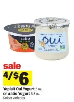 Meijer Yoplait Oui Yogurt or :ratio Yogurt offer