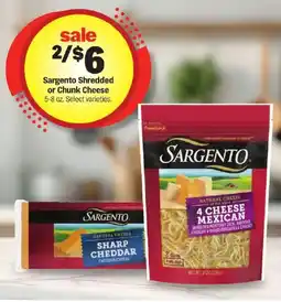 Meijer Sargento shredded or chunk cheese offer