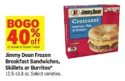 Meijer Jimmy Dean Frozen Breakfast Sandwiches Skillets or Burritos offer