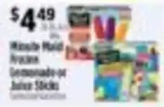 Pioneer Supermarkets Mason Molds Frozen Lemonade Juice Sticks offer