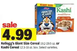 Meijer Kellogg's Giant Size Cereal offer