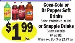 Sellers Bros Coca-Cola or Dr Pepper Soft Drinks or Snapple Drinks offer
