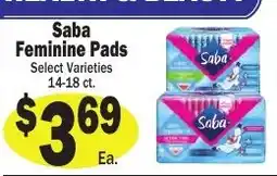 Sellers Bros Saba Feminine Pads offer