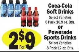 Sellers Bros Coca-Cola Soft Drinks or Powerade Sports Drinks offer