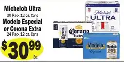 Sellers Bros Michelob Ultra, Modelo Especial or Corona Extra offer