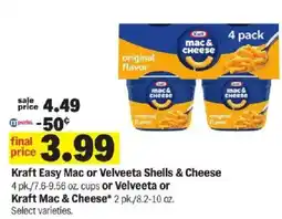 Meijer Kraft Easy Mac or Velveeta Shells & Cheese offer