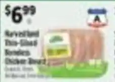 Pioneer Supermarkets Harvestland thin-sliced boneless chicken breast offer