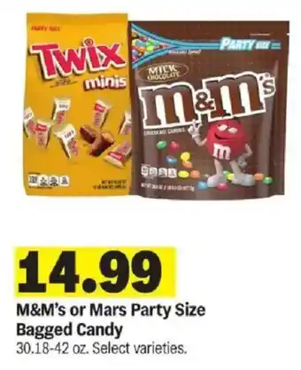 Meijer M&M's or Mars Party Size Bagged Candy offer