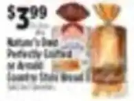 Pioneer Supermarkets Nature's Own Perfectly Loafed or Arnold Country Style Wood offer