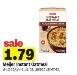 Meijer Meijer Instant Oatmeal offer