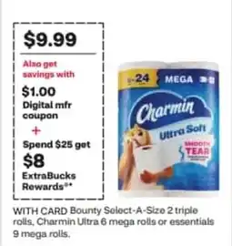 CVS Charmin Ultra Soft 9 mega rolls offer