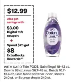 CVS Downy rinse out fabric softener offer