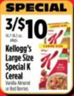 Pioneer Supermarkets Kellogg's Large Size Special K Cereal offer