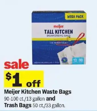 Meijer Meijer kitchen waste bags and trash bags offer