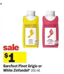 Meijer Barefoot Pinot Grigio or White Zinfandel offer