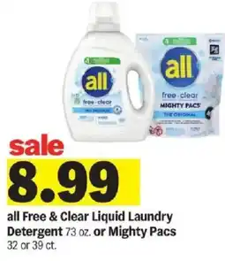 Meijer All Free & Clear Liquid Laundry Detergent offer