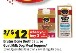 Meijer Brutus Bone Broth or Goat Milk Dog Meal Toppers offer