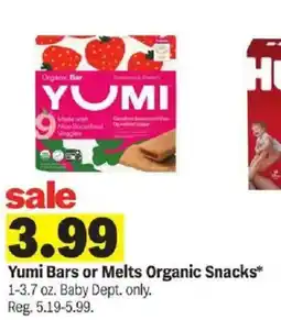 Meijer Yumi Bars or Melts Organic Snacks offer