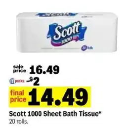 Meijer Scott 1000 Sheet Bath Tissue offer