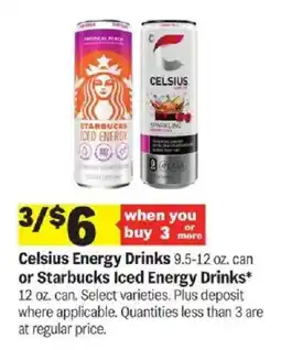 Meijer Celsius Energy Drinks or Starbucks Iced Energy Drinks offer